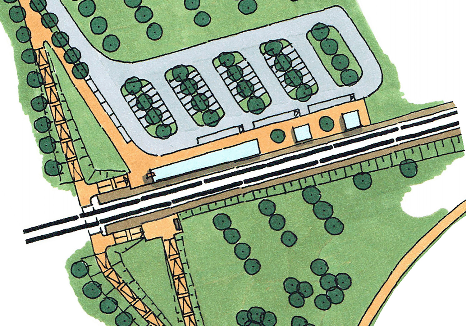 Station mit Fernverkehrshalt: Skizze des Bahnhofs Oldenburg (Holst)