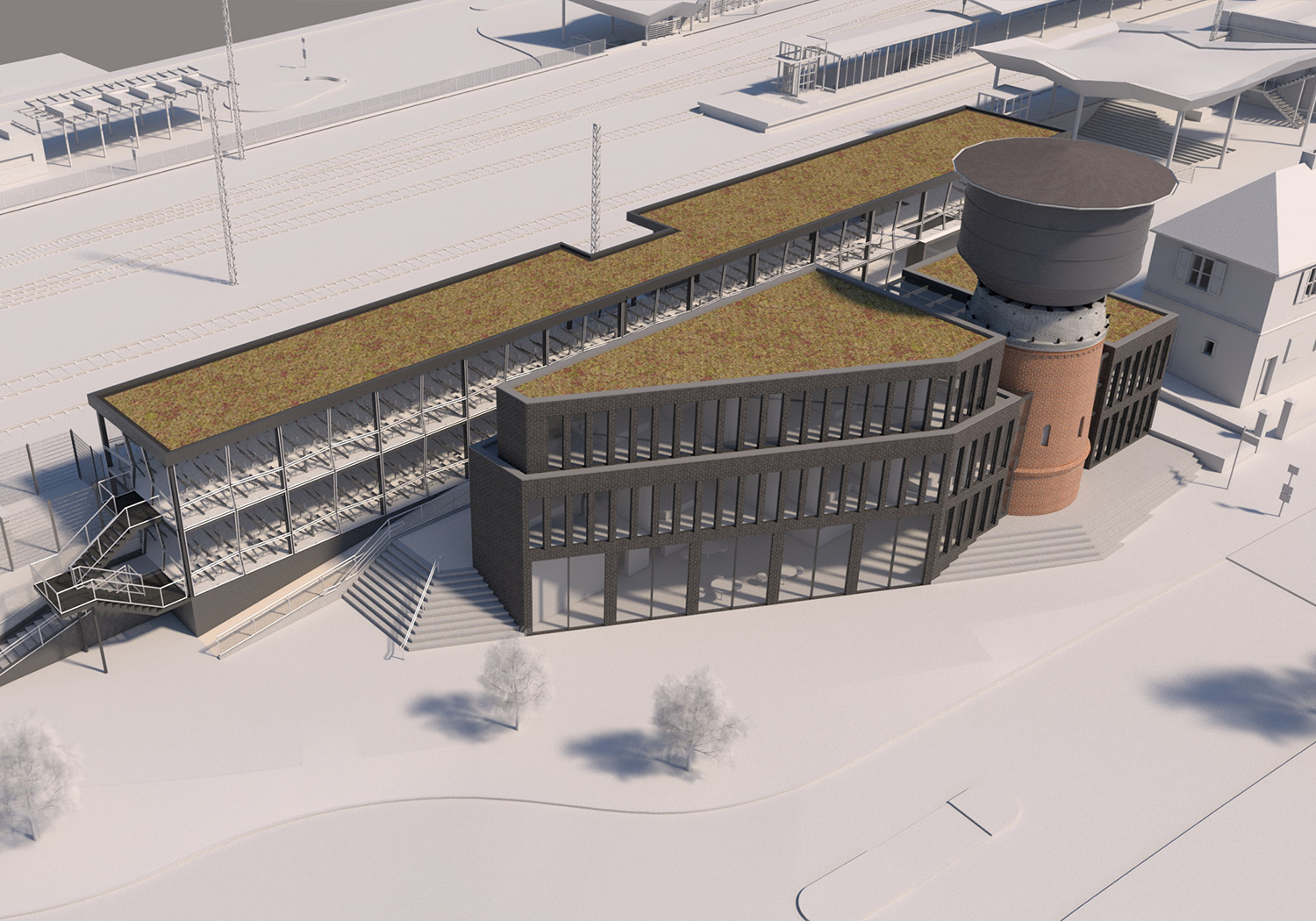 So könnte eine Neubebauung des Wasserturm-Grundstücks aussehen