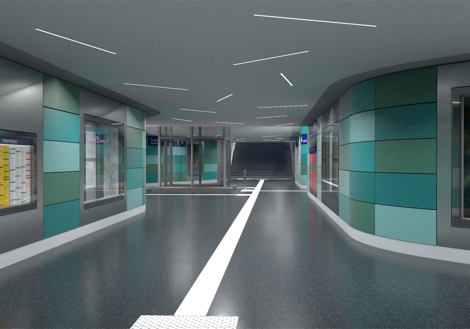 Die neue Personenunterführung dient als Bahnsteigzugang und Verbindung auf die Bahnhofsrückseite